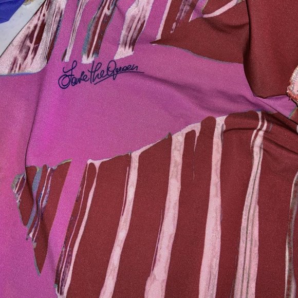 SAVE THE QUEEN Capri Print Jersey Knit 3/4 Sleeve Dress Sz S - Picture 10 of 15